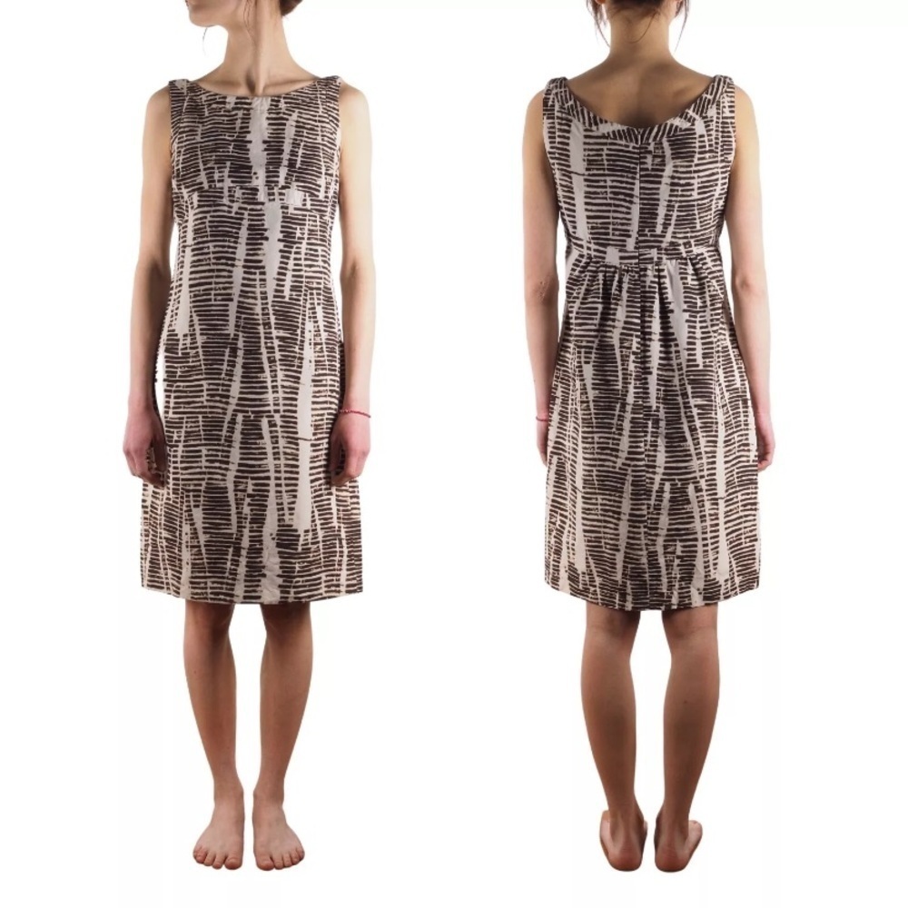 Max Mara 'S Vintage Women's Sleeveless Beige Striped Dress size US6 IT42